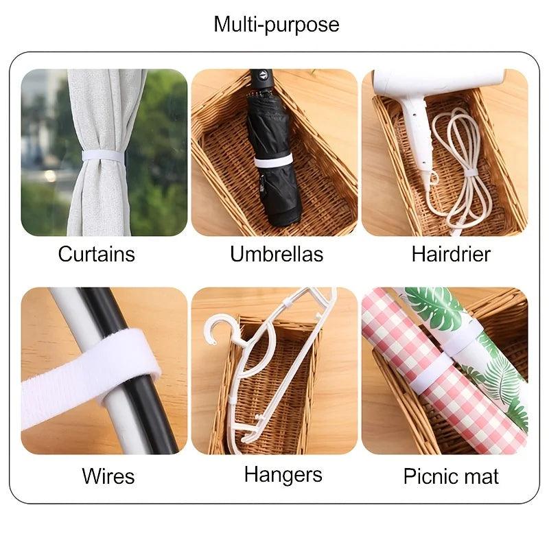 1PC Data Cable Management Strap Reusable Detachable Can Be Cut Freely Multifunctional Velcro Strap Fixed Storage Accessories